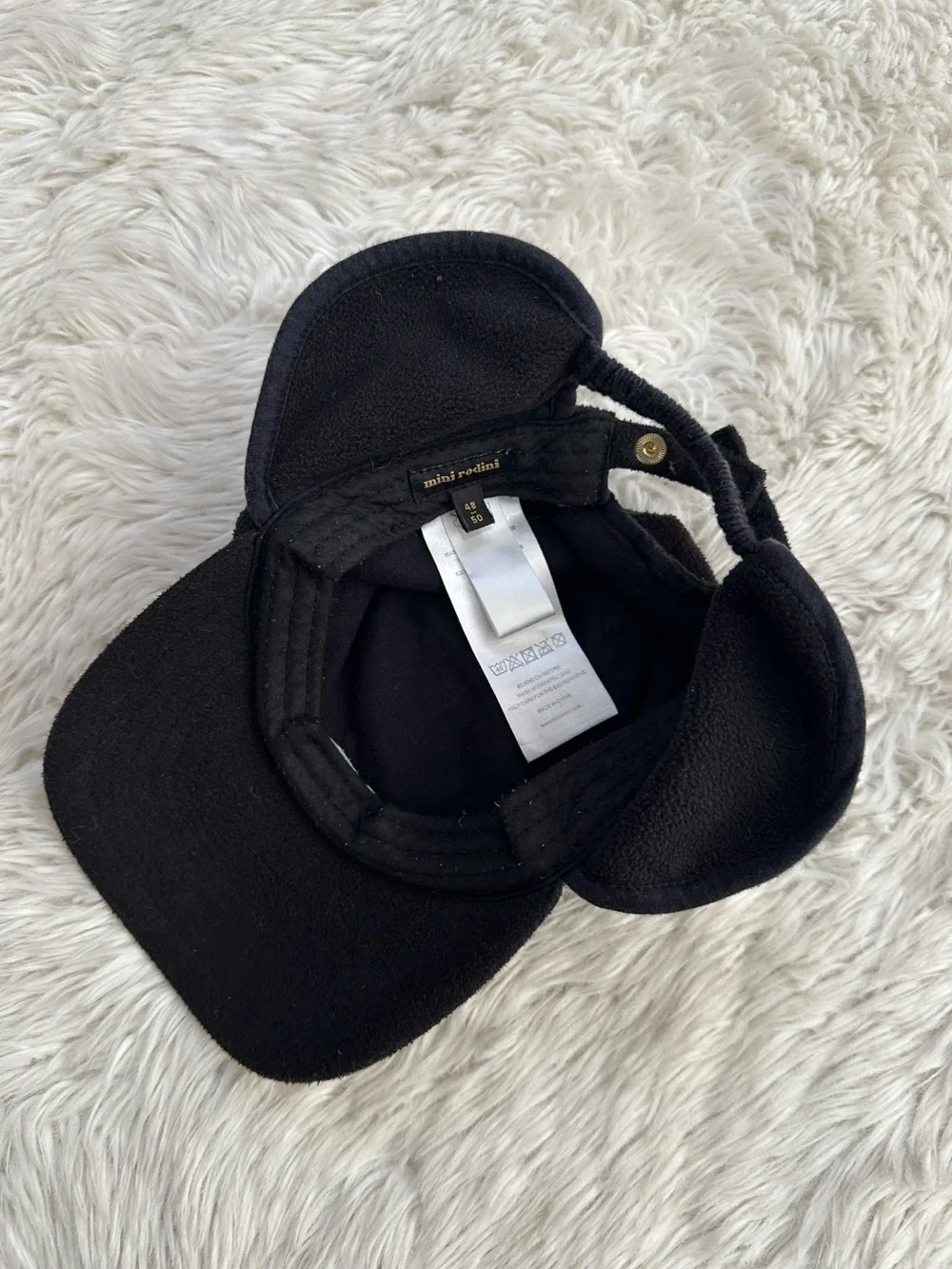 Mini Rodini Black Panda Patch Cap